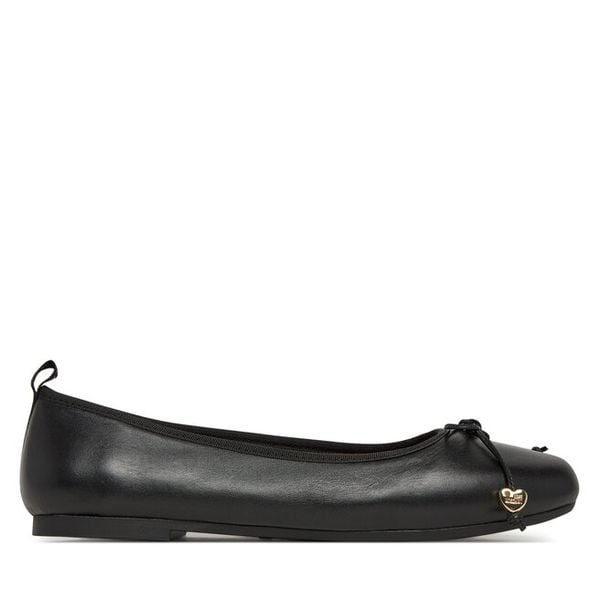 Baleriny LOVE MOSCHINO. Czarne baleriny Love Moschino, bez wzorów, bez obcasa, bez zapięcia. Za 460.99 zł.