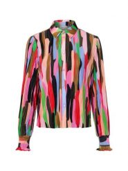 Nümph Damska bluzka koszulowa - Nuamara Kobiety różowy|wielokolorowy wzorzysty, XL. Czerwone bluzki Nümph, xl, bez wzorów, z syntetyku, bez kołnierzyka, bez ramiączek. Za 399.95 zł.