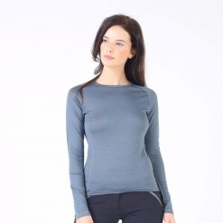 Kona - Cienka Koszula z Długim Rękawem (100% Wełny Merino). Szare koszule WOOLONA, l, bez wzorów, z wełny, sportowe, bez kołnierzyka, bez ramiączek. W wyprzedaży za 288.00 zł.