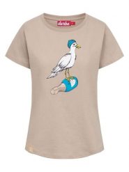 Derbe Koszulka w kolorze beżowym rozmiar: S. Brązowe t-shirty sportowe Derbe, s, bez wzorów, z bawełny, bez ramiączek, outdoorowe. Za 84.01 zł.