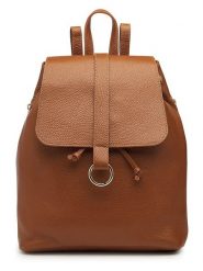 ORE10 Skórzany plecak "Bosar" w kolorze jasnobrązowym - 33 x 36 x 11 cm rozmiar: onesize. Brązowe plecaki ORE10, bez wzorów, z materiału, bez dodatków. Za 452.95 zł.