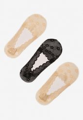 Czarno-Beżowe Koronkowe Skarpety o Kroju Baletek 3-Pack Liliona. Czarne skarpetki Born2be, bez wzorów, z koronki. W wyprzedaży za 12.74 zł.