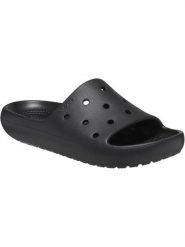 Sandały Crocs Classic Slide V2 czarne. Czarne sandały Crocs, bez wzorów, z materiału, z otwartym noskiem, bez obcasa, bez zapięcia. Za 202.00 zł.