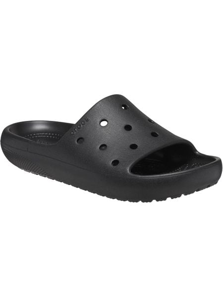 Sandały Crocs Classic Slide V2 czarne. Czarne sandały Crocs, bez wzorów, z materiału, z otwartym noskiem, bez obcasa, bez zapięcia. Za 202.00 zł.