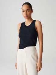 OPUS Top "Ilesso" w kolorze czarnym rozmiar: 44. Czarne topy Opus, bez wzorów, z wiskozy, bez kołnierzyka, bez ramiączek. Za 65.99 zł.