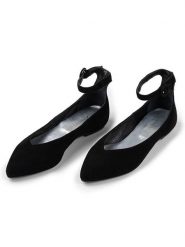 Anna Morellini Skórzane baleriny "Melda" w kolorze czarnym z paskiem rozmiar: 38. Czarne baleriny Anna Morellini, bez wzorów, bez obcasa, bez zapięcia. Za 226.24 zł.