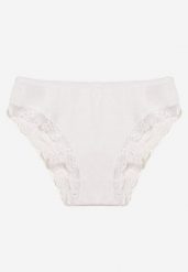 Białe Bawełniane Majtki Figi z Koronką Mergea. Białe figi Born2be, bez wzorów, z bawełny. Za 19.99 zł.