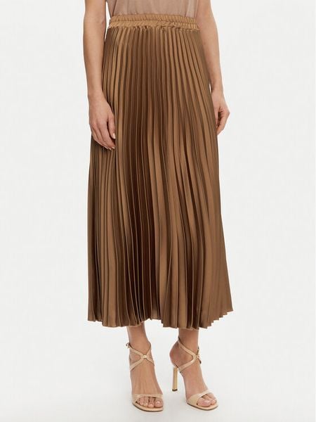 Kontatto Spódnica plisowana SU501C Brązowy Regular Fit. Brązowe spódnice Kontatto, bez wzorów, z syntetyku, plisowane. Za 249.99 zł.