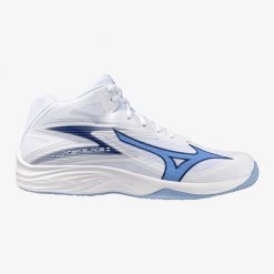 Buty halowe Mizuno Thunder Blade Z Mid. Białe buty treningowe Mizuno, bez wzorów, bez zapięcia. Za 340.45 zł.