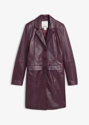 Płaszcz żakietowy ze skóry jagnięcej nappa. Czerwone płaszcze bonprix, bez wzorów, ze skóry, eleganckie, bez kaptura. Za 699.99 zł.