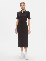 Tommy Hilfiger Sukienka codzienna Reg Breton Midi Polo Dress Ss WW0WW42030 Czarny Regular Fit. Czarne sukienki Tommy Hilfiger, na co dzień, xs, bez wzorów, z bawełny, bez kołnierzyka, bez ramiączek, midi, proste. Za 399.99 zł.