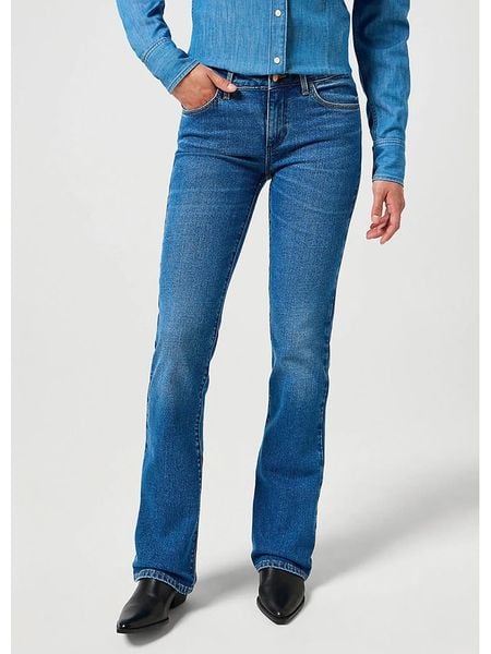 Wrangler Dżinsy - Comfort fit - w kolorze niebieskim rozmiar: W30/L32. Niebieskie jeansy Wrangler, l, z aplikacjami, ze skóry, klasyczne. Za 171.68 zł.