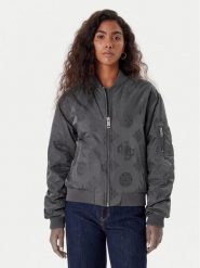 Guess Kurtka bomber W5YL08 WHDK2 Szary Regular Fit. Szare kurtki Guess, s, z aplikacjami, z syntetyku, bez kaptura. Za 559.99 zł.