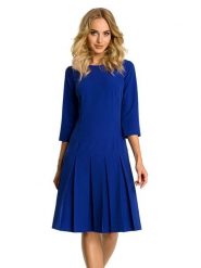 Made of emotion Sukienka w kolorze niebieskim rozmiar: XL. Niebieskie sukienki Made Of Emotion, xl, bez wzorów, bez kołnierzyka, bez ramiączek, midi, rozkloszowane. Za 193.70 zł.