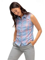 Maier Sports Koszula funkcyjna "Paloma" w kolorze jasnoróżowo-błękitnym rozmiar: 36. Niebieskie koszule Maier Sports, bez wzorów, z materiału, sportowe, bez kołnierzyka, bez ramiączek. Za 91.77 zł.