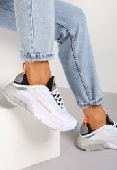 Biało-Szare Sneakersy Azama. Białe buty sportowe lifestyle Renee, bez wzorów, sportowe, bez zapięcia. W wyprzedaży za 119.99 zł.