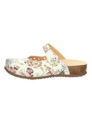 Think! Skórzane klapki "Julia" w kolorze kremowym rozmiar: 40. Brązowe klapki Think!, bez wzorów, klasyczne, bez obcasa, bez zapięcia. Za 194.89 zł.