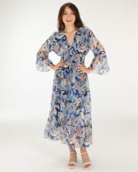 WZORZYSTA SUKIENKA Z JEDWABIU. Sukienki Unisono, s, bez wzorów, z gumy, eleganckie, bez kołnierzyka, bez ramiączek. Za 339.00 zł.