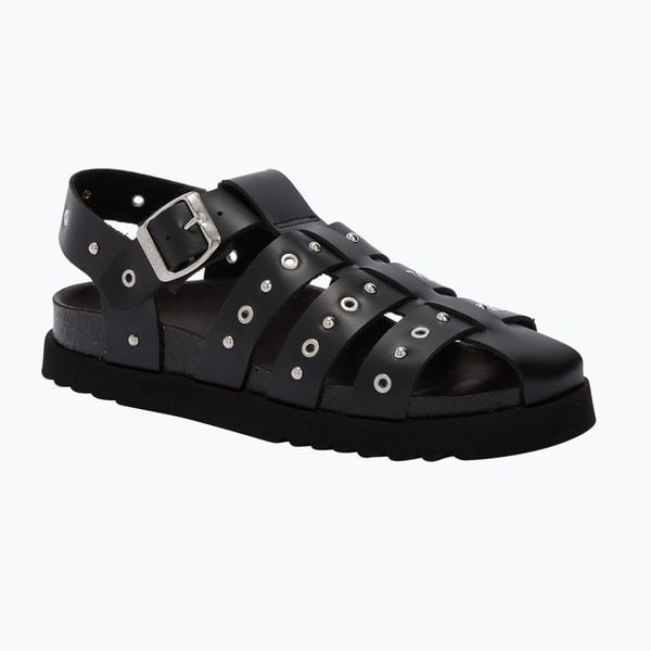 Sandały damskie Scholl Beatriz Fisherman Ring Leather. Czarne sandały Scholl, bez wzorów, ze skóry, eleganckie, bez obcasa, bez zapięcia. Za 639.99 zł.