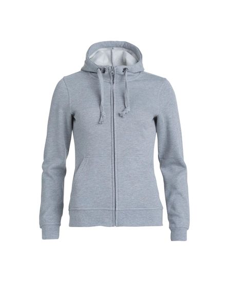 Clique Basic Hoody Full Zip Women - damska bluza z kapturem szary melanż – grey. Szare bluzy CLIQUE, s, bez wzorów, z bawełny, z kapturem. Za 187.06 zł.