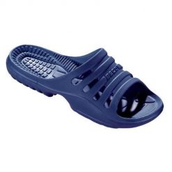 Klapki damskie Beco ciemnoniebieskie. Niebieskie klapki 47 Brand, bez wzorów, z materiału, bez obcasa, bez zapięcia. Za 192.99 zł.