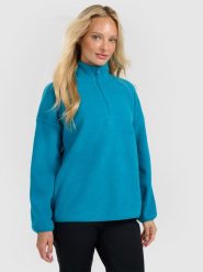 4F Polar ze stójką oversize damski - turkusowy XS. Niebieskie bluzy z polaru 4f, xs, bez wzorów, z materiału. Za 149.99 zł.
