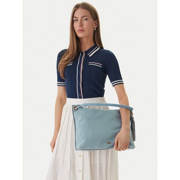 Torebka Tommy Hilfiger. Niebieskie torebki klasyczne Tommy Hilfiger, bez wzorów, klasyczne, bez dodatków. Za 651.99 zł.