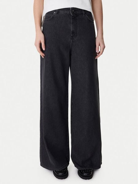 Weekend Max Mara Jeansy Vega 2615181041 Czarny Wide Leg. Czarne jeansy Weekend Max Mara, bez wzorów, z bawełny. Za 529.99 zł.