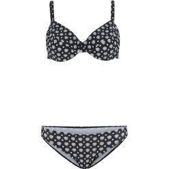 Bikini na fiszbinach (2 części) bonprix czarno-biały. Czarne bikini bonprix, bez wzorów. Za 69.99 zł.