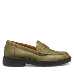 Mokasyny Geox. Zielone mokasyny Geox, bez wzorów. Za 379.99 zł.