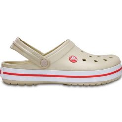 Klapki sportowe na basen Crocs CROCBAND. Białe klapki Crocs, bez wzorów, sportowe, bez obcasa, bez zapięcia. Za 202.99 zł.