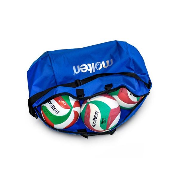 Torba na piłki Molten. Niebieskie torby sportowe Molten, bez wzorów, z materiału, na ramię. Za 158.10 zł.