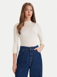 Lacoste Sweter AF4189 Écru Slim Fit. Swetry Lacoste, bez wzorów, z wełny, bez ramiączek. Za 729.99 zł.