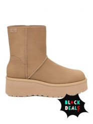 UGG Skórzane botki "Cityfunc Mid" w kolorze beżowym rozmiar: 40. Brązowe botki UGG, bez wzorów, bez obcasa, na platformie, bez zapięcia. Za 734.44 zł.