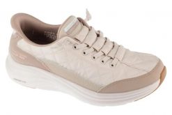 Buty sportowe Sneakersy damskie, Slip-ins: Contour Foam - Cozy Fit. Brązowe buty treningowe Skechers, bez wzorów, z materiału, przed kostkę, bez zapięcia, trekkingowe. Za 319.99 zł.