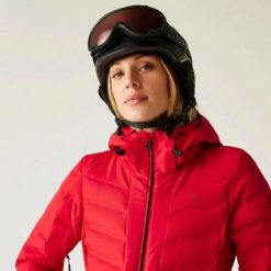 Damska kurtka narciarska z kapturem Dare 2B Gliding. Czerwone kurtki narciarskie Dare 2b, l, bez wzorów, z materiału, z kapturem, narciarskie. Za 720.50 zł.