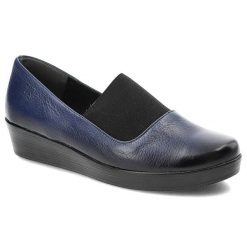Granatowe Półbuty Maciejka Wygodne Skórzane Buty Damskie. Niebieskie półbuty wsuwane Maciejka, z aplikacjami, ze skóry, bez obcasa, na platformie. Za 269.00 zł.