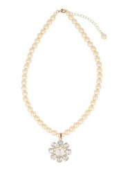 Otazu Pozłacany naszyjnik z perełkami Swarovski - dł. 46 cm rozmiar: onesize. Żółte naszyjniki Otazu, z materiału, z kryształem, pozłacane. Za 173.99 zł.