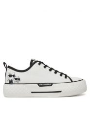 KARL LAGERFELD Trampki KL60614T Biały. Białe trampki KARL LAGERFELD, bez wzorów, z materiału, bez zapięcia. Za 439.99 zł.