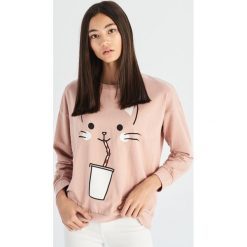 Bluza z kocim motywem - Różowy. Bluzy marki Sinsay. W wyprzedaży za 19.99 zł.