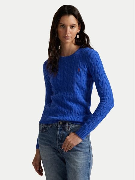 Polo Ralph Lauren Sweter 211971865006 Niebieski Slim Fit. Niebieskie swetry Polo Ralph Lauren, xs, bez wzorów, z wełny, bez ramiączek. Za 929.99 zł.