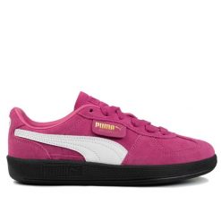 Buty damskie sportowe sneakersy Puma PALERMO. Czerwone buty treningowe Puma, bez wzorów, z gumy, bez zapięcia, trekkingowe. Za 305.65 zł.