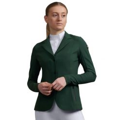 Kurtka do jazdy konnej dla kobiet Premier Equine Evinco. Zielone kurtki PREMIER EQUINE, s, bez wzorów, ze skóry, eleganckie, bez kaptura. Za 841.20 zł.