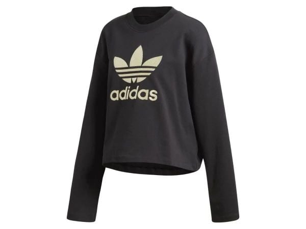 Bluza damska ADIDAS LG CREW 42. Czarne bluzy adidas, na jesień, uniwersalny, bez wzorów, z bawełny, bez kaptura. Za 249.00 zł.