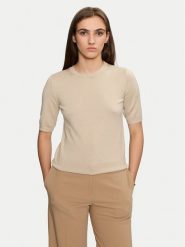 Kaffe Sweter Lizza 10508445 Beżowy Regular Fit. Brązowe swetry Kaffe, m, bez wzorów, z wiskozy, bez ramiączek. Za 99.99 zł.