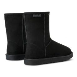 Buty damskie Risely wodoodporne. Czarne buty trekkingowe Regatta, bez wzorów, bez zapięcia, trekkingowe. W wyprzedaży za 169.99 zł.
