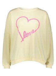 Miss goodlife Bluza "Heart Love" w kolorze jasnożółtym rozmiar: L. Żółte bluzy miss goodlife, l, bez wzorów, z bawełny, bez ramiączek, bez kaptura. Za 164.95 zł.