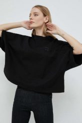 Karl Lagerfeld t-shirt bawełniany kolor czarny. Czarne t-shirty KARL LAGERFELD, bez wzorów, z bawełny, bez kołnierzyka, bez ramiączek. Za 559.99 zł.