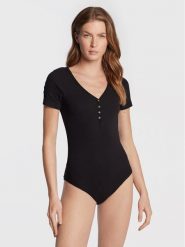 Brave Soul Body LBS-544GEORGIA Czarny Regular Fit. Czarne body i gorsety Brave Soul, bez wzorów, z bawełny, bez ramiączek. Za 49.99 zł.