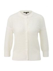 S.Oliver Kardigan w kolorze białym rozmiar: 40. Białe swetry S.Oliver, s, bez wzorów, ze splotem, bez ramiączek. Za 239.99 zł.